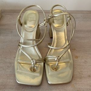 Marc Fisher Gold Strappy Heels